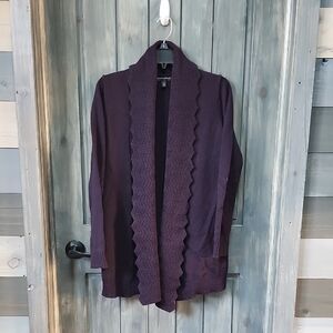 Banana Republic Purple Cable Knit Cardigan